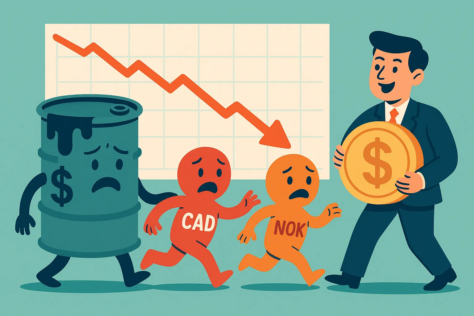 Oil slump puts pressure on commodity currencies