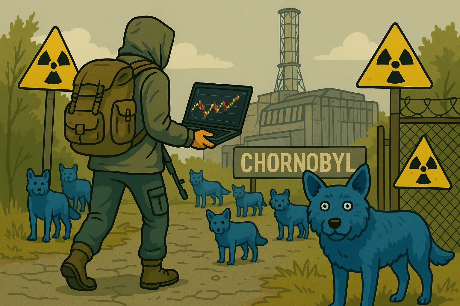 Blue dogs of Chernobyl and the real reason for their color
